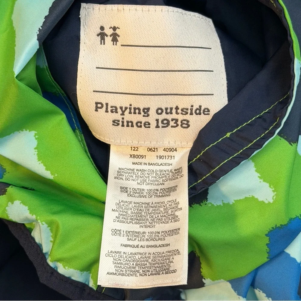 Columbia Kids XL Reversible Green Blue BW Camo Jacket Full Zip Unisex Youth Coat